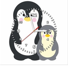 Gario Obraz s hodinami Tučniaci Rozmery: 30 x 30 cm