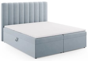 Svetlomodrá boxspring posteľ s úložným priestorom 180x200 cm Gina – Milo Casa