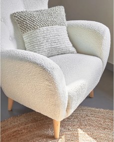 Biele kreslo z textílie buklé Patio – Kave Home