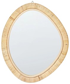 Nástenné ratanové zrkadlo 50 x 60 cm prírodné ZAATARI Beliani