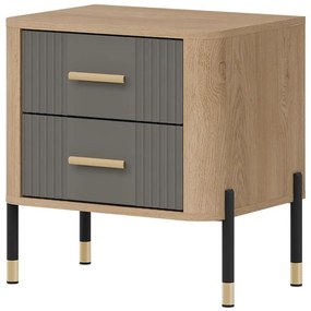 Nočný Stolík Dante Dt21 Dub Cremona/Sivý