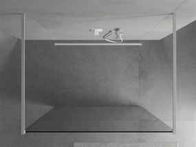Mexen Kioto, priechodná sprchová zástena 110 x 200 cm, 8mm číre sklo, 2x biela stabilizačná rozpera, 800-110-002-20-00