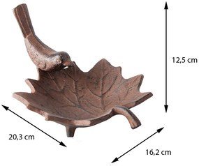 Napájadlo pre vtáky Met, 12,5x20 cm, liatina, hnedá