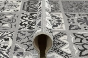 Protišmykový koberec / behúň Patchwork sivý
