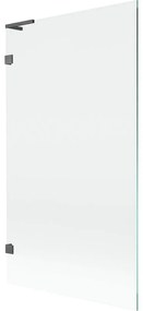 Mexen, Mexen Lunar L 1-krídlová vaňová zástena 100 x 150 cm, transparentná, pištoľovo šedá kartáčovaná - 897L-100-000-66-00