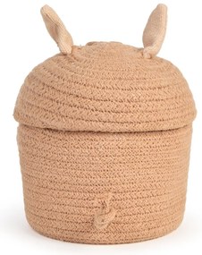 Svetloružový látkový detský kôš na hračky ø 17x15 cm Mini Peggy the Pig – Lorena Canals