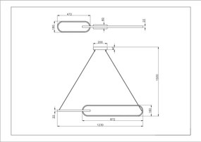 Zuma Line P241145502A - LED luster na lankách RAVON 2xLED/40W/230V čierna/zlatá