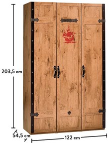 Trojdverová šatníková skriňa Jack - dub lancelot