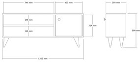 TV stolík/skrinka Telopa (antracit) . Vlastná spoľahlivá doprava až k Vám domov. 1095540