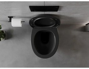 Mexen Egg, závesná WC misa Rimless s duroplastovým sedátkom s pomalým zatváraním, čierna matná, 30245070