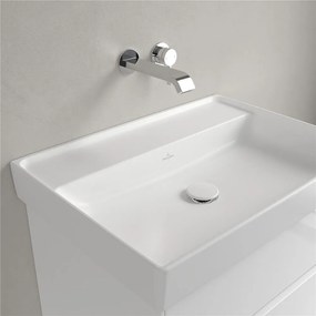 VILLEROY &amp; BOCH Collaro závesné umývadlo bez otvoru, bez prepadu, 650 x 470 mm, Stone White, s povrchom CeramicPlus, 4A3368RW