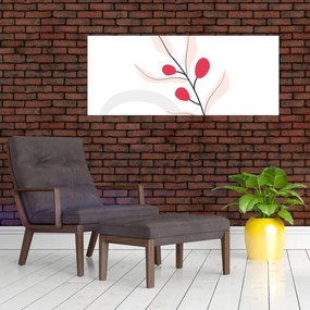 Obraz - Ružová florálna abstrakcia N⁰3 (120x50 cm)
