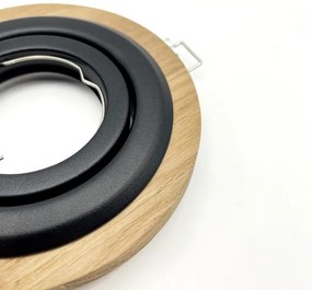 Sada 3 ks podhľadových svietidiel TOBBY, 1× GU10/20W/230V, pr. 11,5 cm, dub/čierna