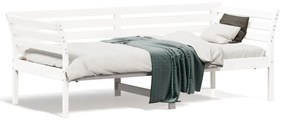 Denná posteľ biela 75x190 cm borovicový masív 842883