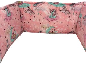 INTERMEDIC SK Mantinel do postieľky Unicorn / minky ružová – 180x30 cm