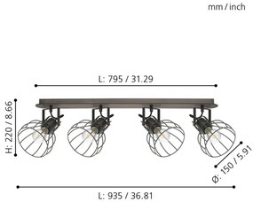 Eglo 98137 - Bodové svietidlo SAMBATELLO 4xE27/40W/230V