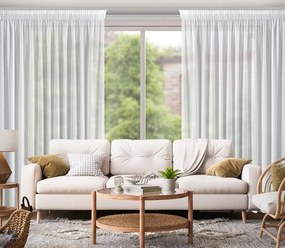 ZÁCLONA MARGO NA PÁSKE 300X270 CM BIELA
