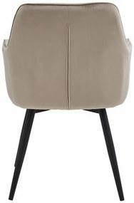 Set dvoch jedálenských otočných stoličiek JORK360 zamatové, tmavobéžové (čierne nohy) 2 ks
