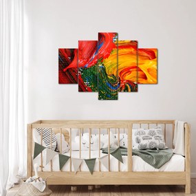 Obraz - Modrenie abstrakcie štetcom (150x105 cm)