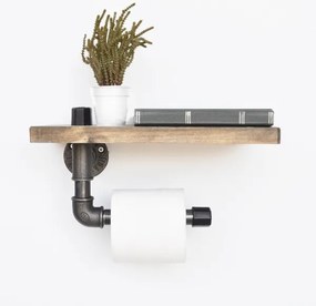 Držiak toaletného papiera s policou BORU 30x14 cm smrek