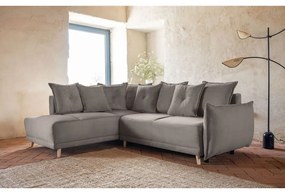 Svetlohnedá menčestrová rozkladacia rohová pohovka (ľavý roh) Lazy Lukka – Miuform