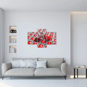 Obraz - 3D metalická abstrakcia (90x60 cm)