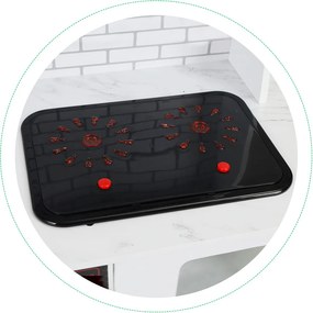 Drevená kuchynka pre deti ECOTOYS 3+ s LED, zvukom varenia, rúrou a mikrovlnkou