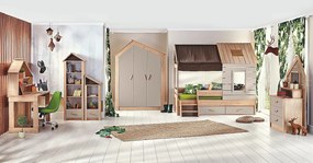 Šatníková skriňa 3D s osvetlenim Boom - dub colorado/šedá