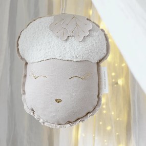 Závesná dekorácia dubový orech púdrovo ružová 23x29x10cm