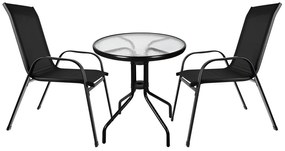 Gardlov 23461 Balkónový set stôl + 2 stoličky čierny