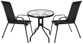 Gardlov 23461 Balkónový set stôl + 2 stoličky čierny
