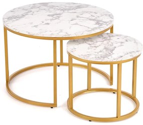 Konferenčný stolík Paola White Marble-Gold