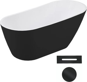 Besco Akrylátová voľne stojaca vaňa Melody BW 150x80 (170x80) BESCO-Typ výpuste: Click-Clack s prepadom, chróm, BESCO-Rozmery: 150x80, BESCO-Farba: B…
