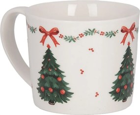 Porcelánový hrnček so stromčekmi Christmas Harmony - 12*8*7 cm / 275 ml