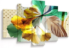 Obraz - Listy s pierkom (150x105 cm)
