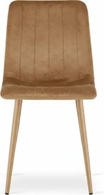 AKCIA Hnedá zamatová stolička LAVA ALMOND BROWN II. akosť