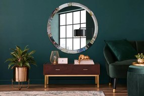 Okrúhle dekoračné zrkadlo s motívom Abstraktné okno z farebného skla fi 100 cm