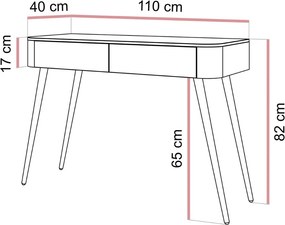 KONZOLA LEVANTE KAŠMÍR ZLATÉ ÚCHYTKY 110 cm