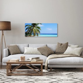 Obraz palmy na pláži (120x50 cm)