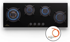 Klarstein Goldflame 4 Slim, plynová varná doska, 4 horáky, sebestačná, zemný plyn/propán, nehrdzavejúca oceľ