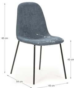 Modré jedálenské stoličky v súprave 4 ks Renne – Marckeric