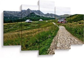 Obraz - Horská krajina s domčekmi (150x105 cm)