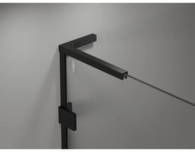 Mexen Lunar L, 2-krídlová vaňová zástena ľavá 80 x 150 cm, číre sklo, čierna matná, 897L-080-100-70-00-L