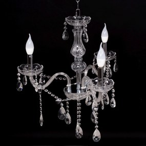 Toolight - Krištáľový závesný luster 3xE14 60W 300752, strieborná, OSW-04601