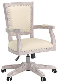 vidaXL Otočná kancelárska stolička, béžová, látka
