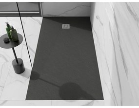 Mexen Stone+, obdĺžniková vanička z minerálneho kompozitu 160 x 70 cm, antracitová, 44717016