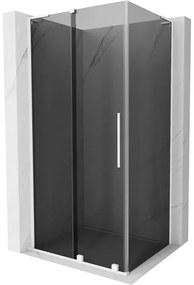 Mexen Velar L, sprchový kút s posuvnými dverami 100 x 80 cm, 8mm šedé sklo, biela matná, 871-100-080-43-20