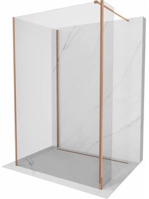 Mexen Kioto sprchová stena Walk-in 140 x 110 x 40 cm, transparentná, ružové zlato - 800-140-110-221-60-00-040