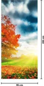 Fototapeta na dvere - Krajina zaliata slnečným svitom (95x205cm)