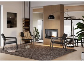 Čierne kreslo s trstinovým výpletom Loop – DAN-FORM Denmark